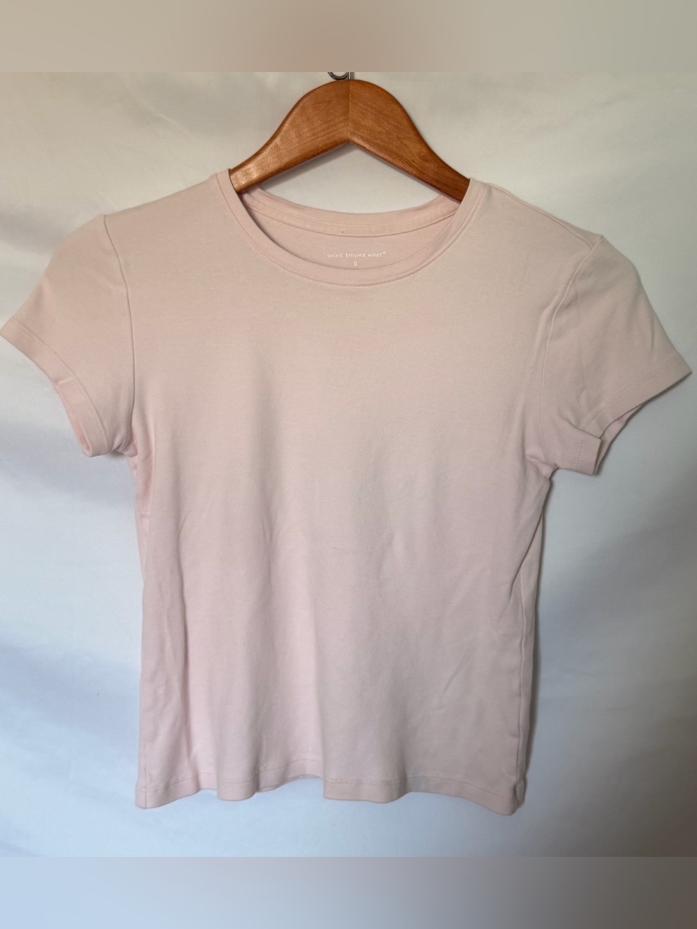 Vintage 90s Pink 100% Pima Cotton Retro Y2K Small Babydoll Tee Saint Tropez West